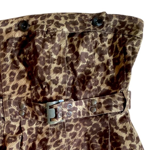 Vintage Y2K Plein Sud Strapless Dress Leopard Belted Denim Mini Dress Size 38- S - Picture 5 of 12
